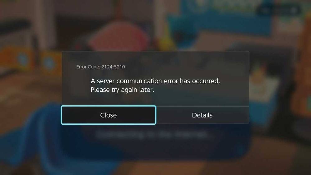 Nintendo Switch Error Code 2124-5210
