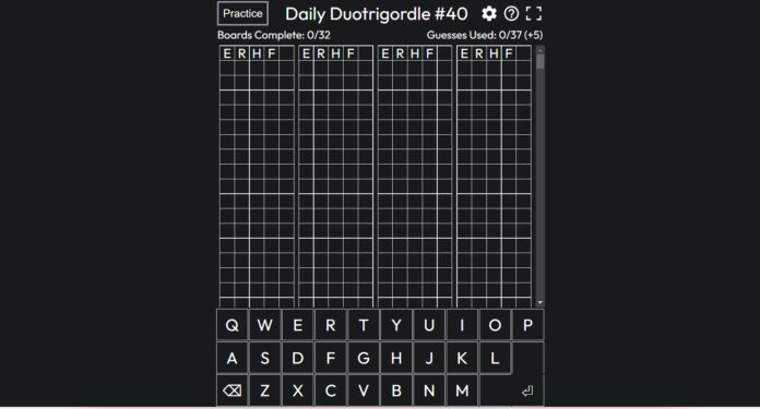 Duotrigordle Wordle