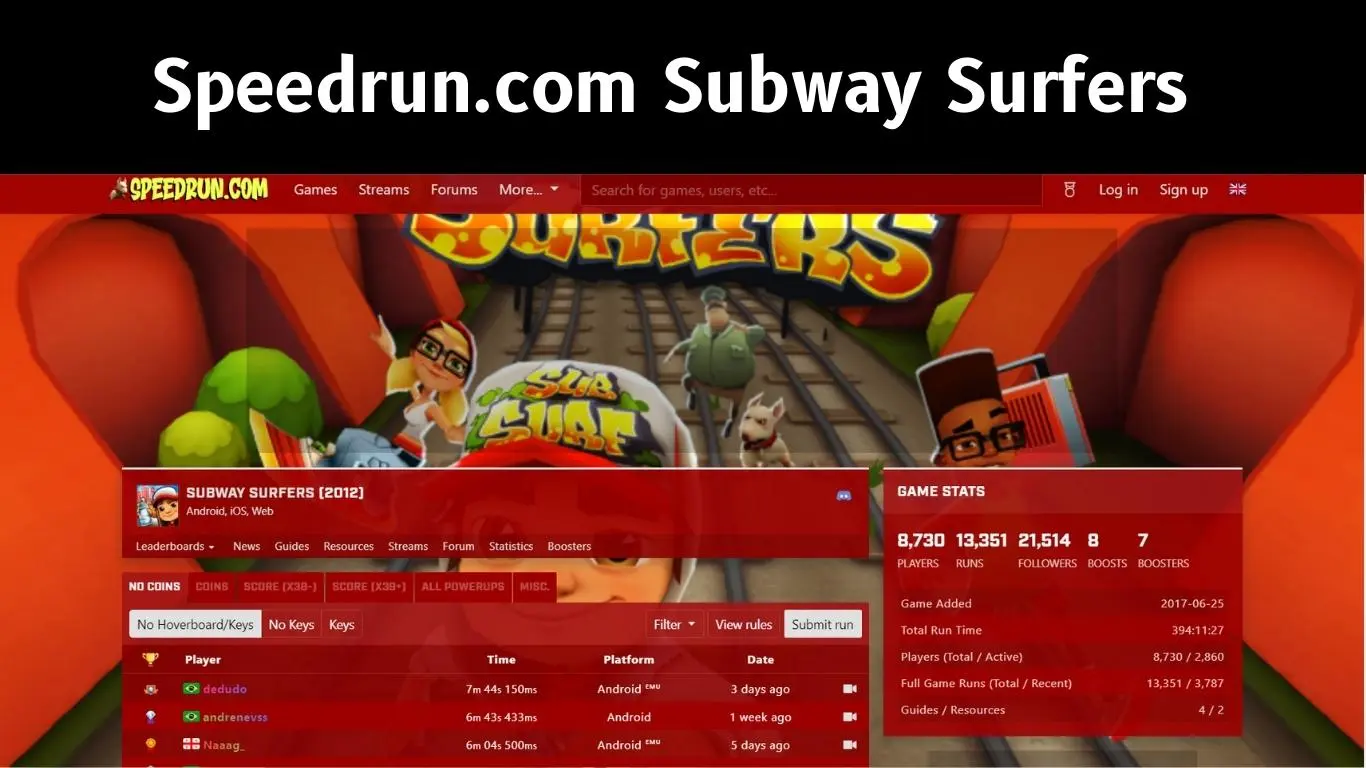Speedrun.com Subway Surfers