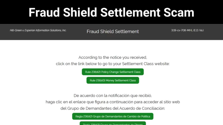 Fraud Shield Settlement Scam